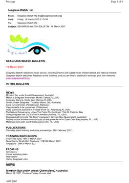 Seagrass Watch Ebulletin for 16/04/07.Pdf