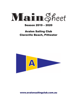 Season 2019 – 2020 Avalon Sailing Club Clareville Beach, Pittwater
