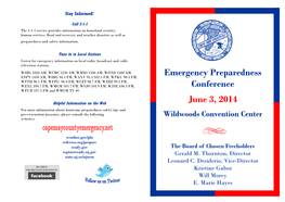 Emergency Preparedness Conference June 3, 2014