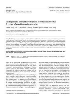 Intelligent and Efficient Development of Wireless Networks: a Review of Cognitive Radio Networks