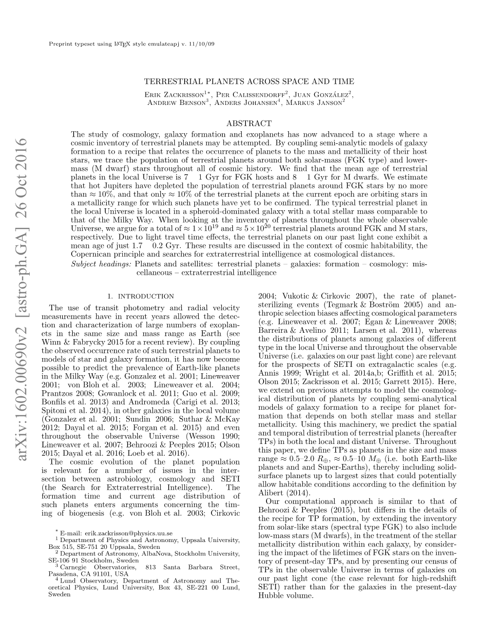 Terrestrial Planets Across Space and Time 3