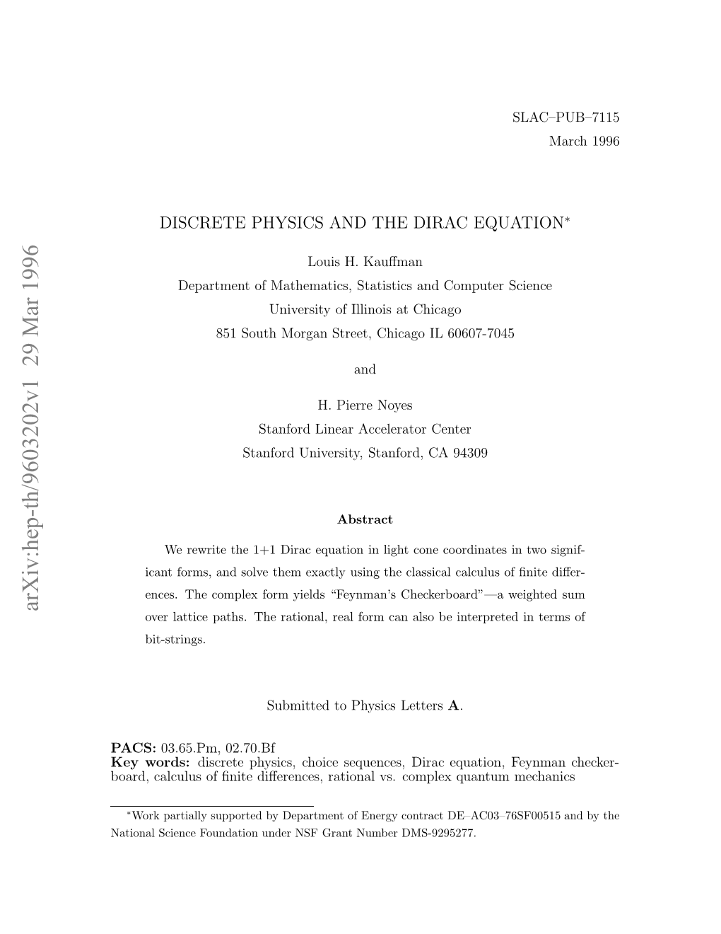 Arxiv:Hep-Th/9603202V1 29 Mar 1996