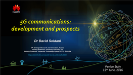 5G Communications: Development and Prospects