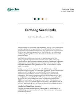 Earthbag Seed Banks