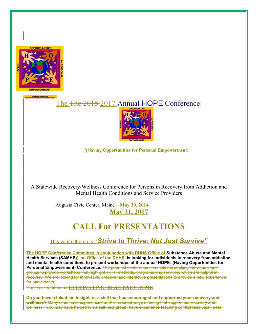 Call for Presentations W-Comm. Chngs.Pub