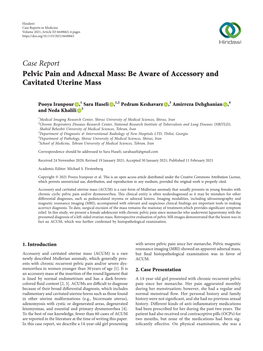 Pelvic Pain and Adnexal Mass: Be Aware of Accessory and Cavitated Uterine Mass