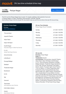 29L Bus Time Schedule & Line Route