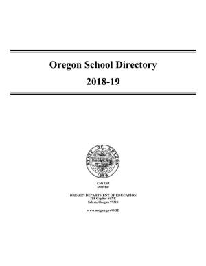 Oregon School Directory 2018-19