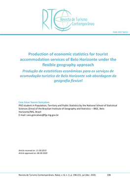 Production of Economic Statistics for Tourist Accommodation Services of Belo Horizonte Under the Flexible Geography Approach