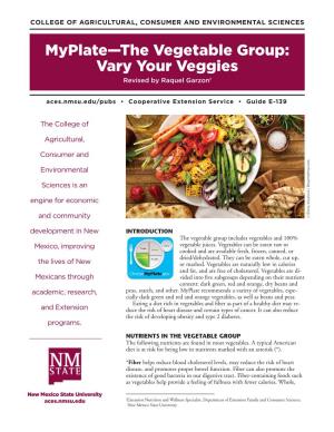 Myplate—The Vegetable Group