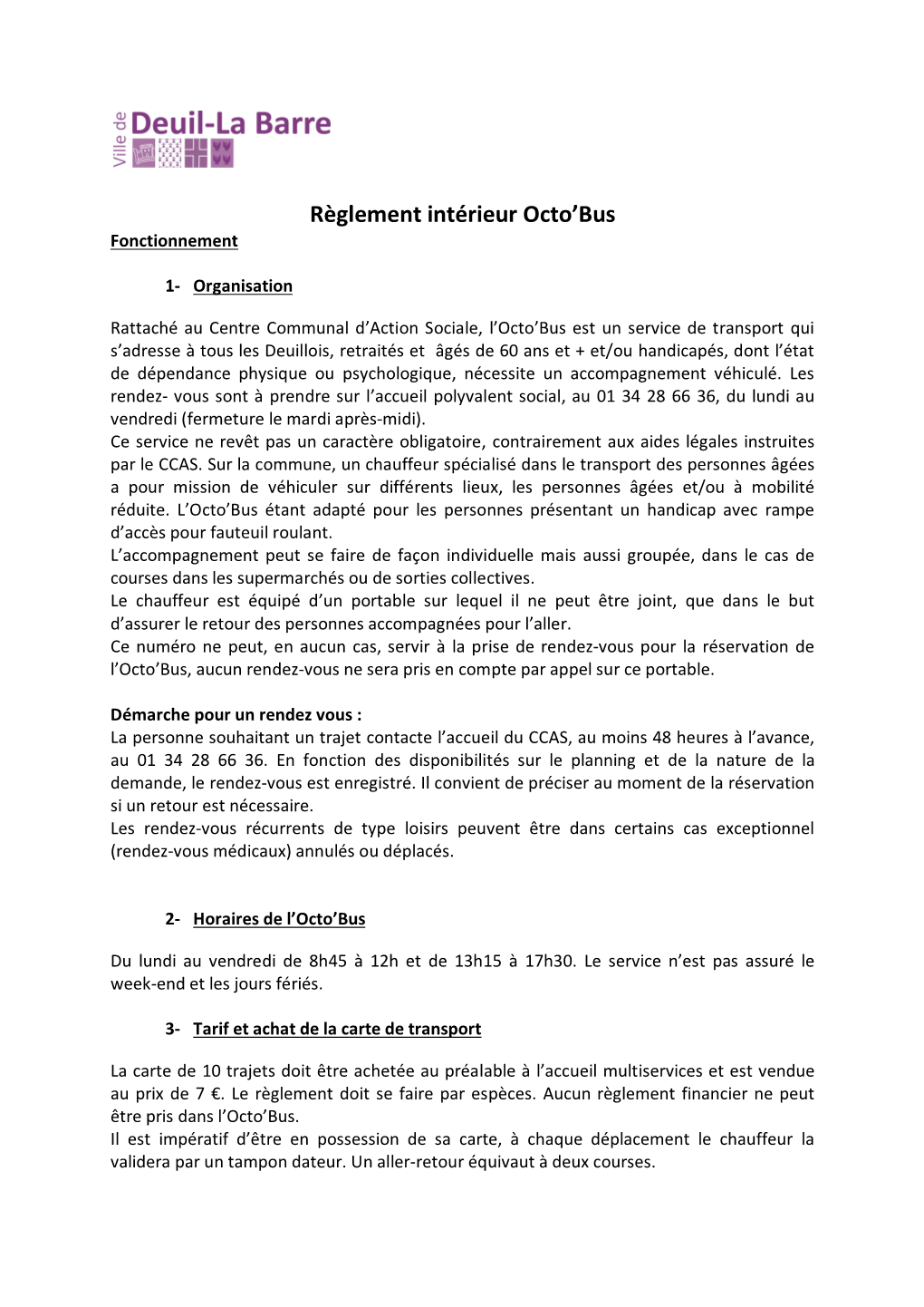 Règlement Intérieur Octo'bus