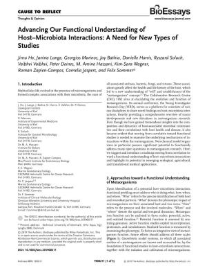 Microbiota Interactions: a Need for New Types of Studies