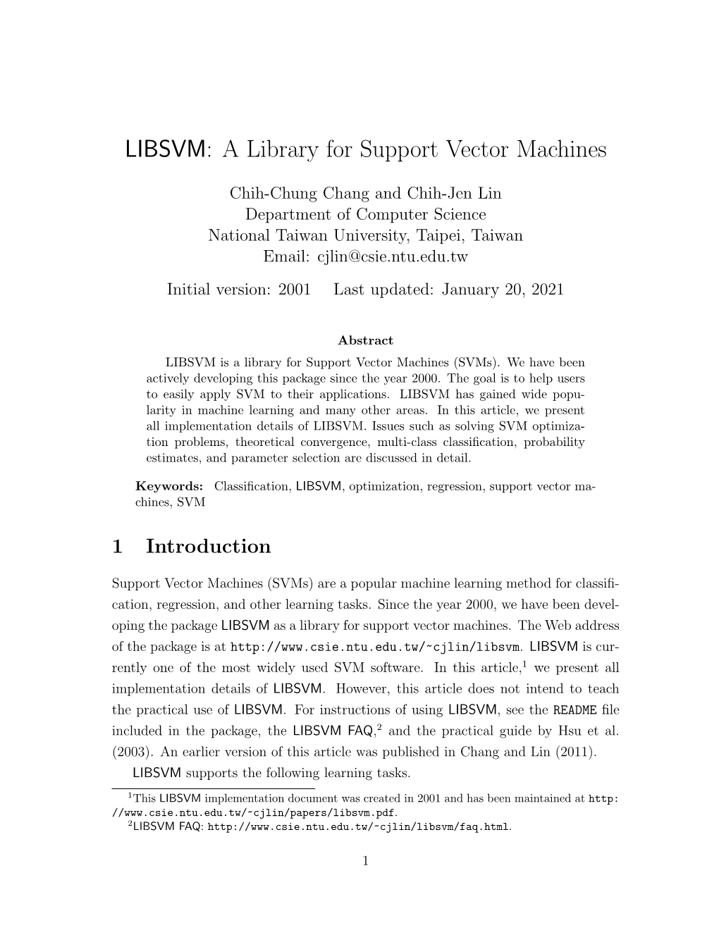 LIBSVM: a Library for Support Vector Machines