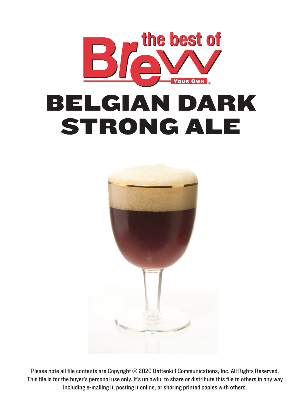 Belgian Dark Strong Ale