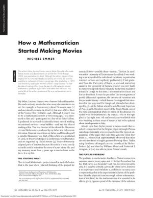 How a Mathematician Started Making Movies 185