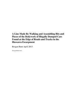 A Line Made by Walking and Assembling Bits and Pieces of the Bodywork of Illegally Dumped Cars Found at the Edge of Roads and Tracks in the Illawarra Escarpment