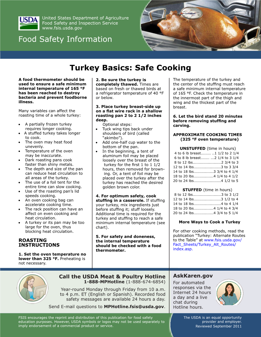 Turkey Basics: Safe Cooking