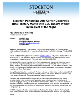 Stockton Performing Arts Center Celebrates Black History Month with L.A