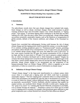 Tipping Points That Could Lead to Abrupt Climate Change