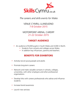 SKILLSCYMRU 2015 Benefits