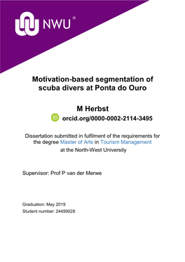 Motivation-Based Segmentation of Scuba Divers at Ponta Do Ouro M