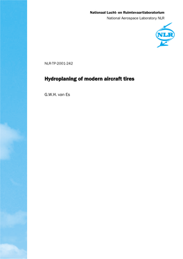 Hydroplaning of Modern Aircraft Tireshydroplaning Tires