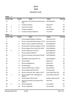 Auction List 2014