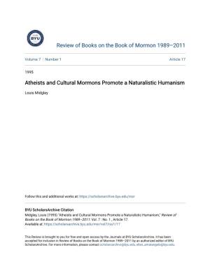 Atheists and Cultural Mormons Promote a Naturalistic Humanism