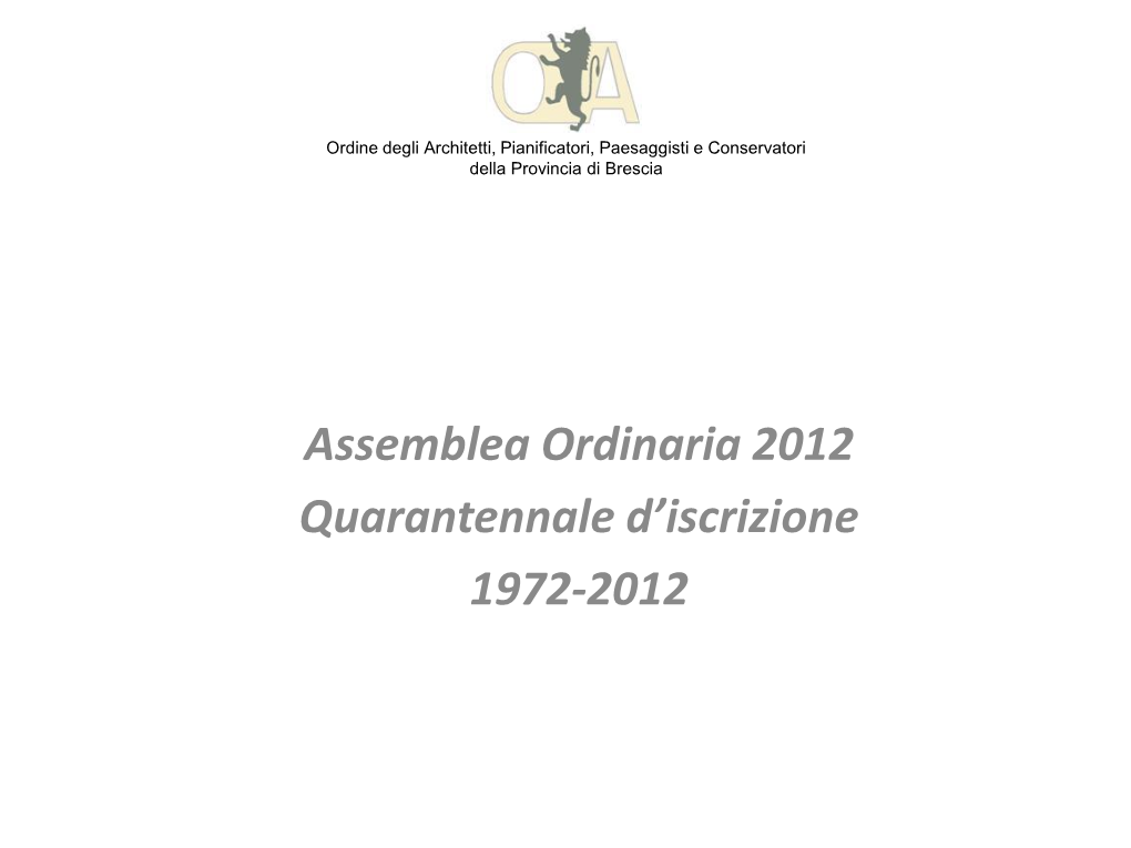 Presentazione 1972-2012