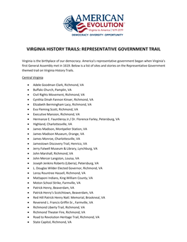 Representative Government Trail