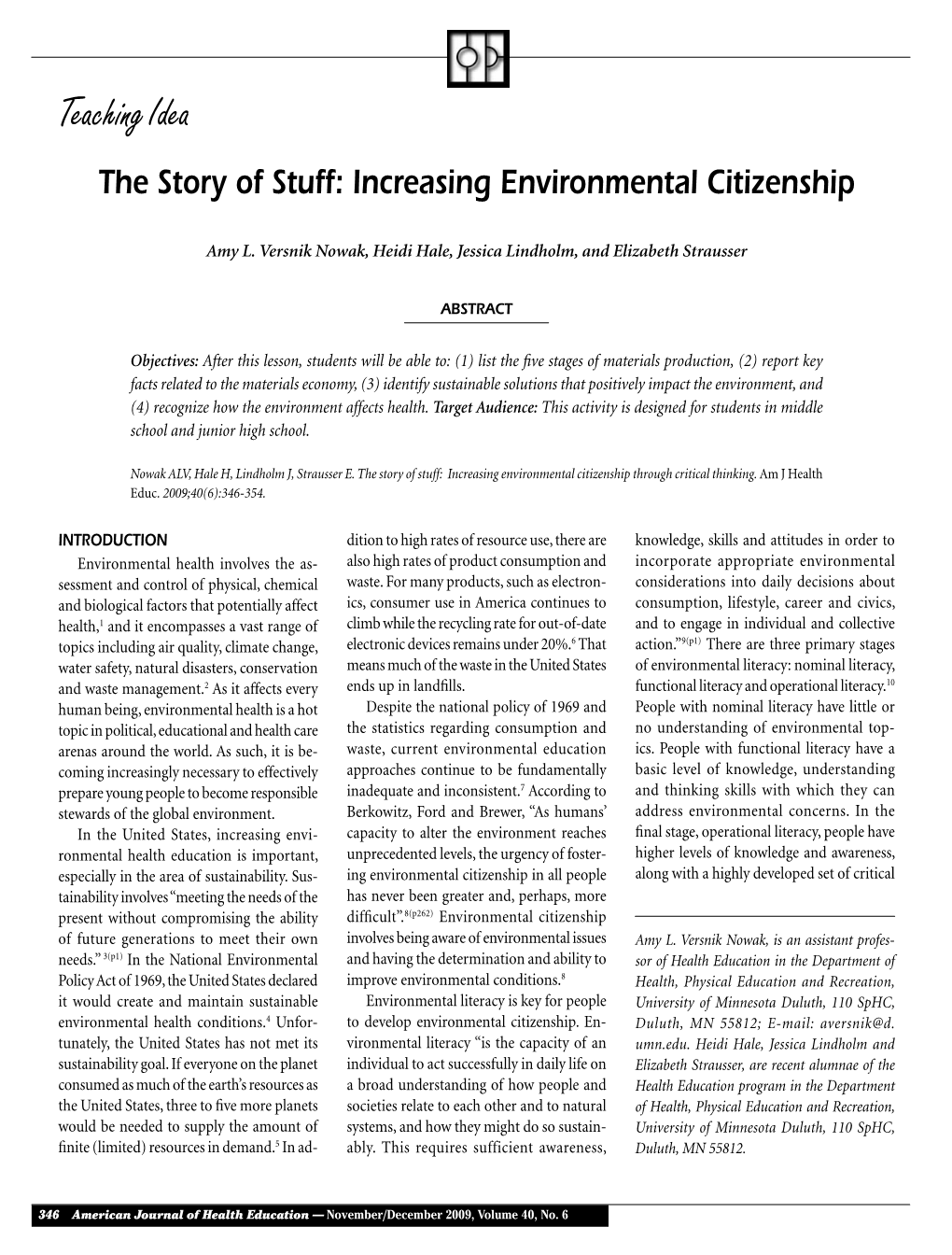 The Story of Stuff: Increasing Environmental Citizenship