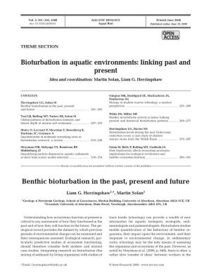 Bioturbation in Aquatic Environments: Linking Past and Present Benthic