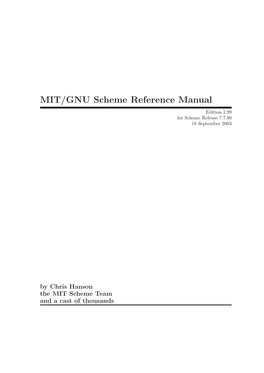 MIT/GNU Scheme Reference Manual