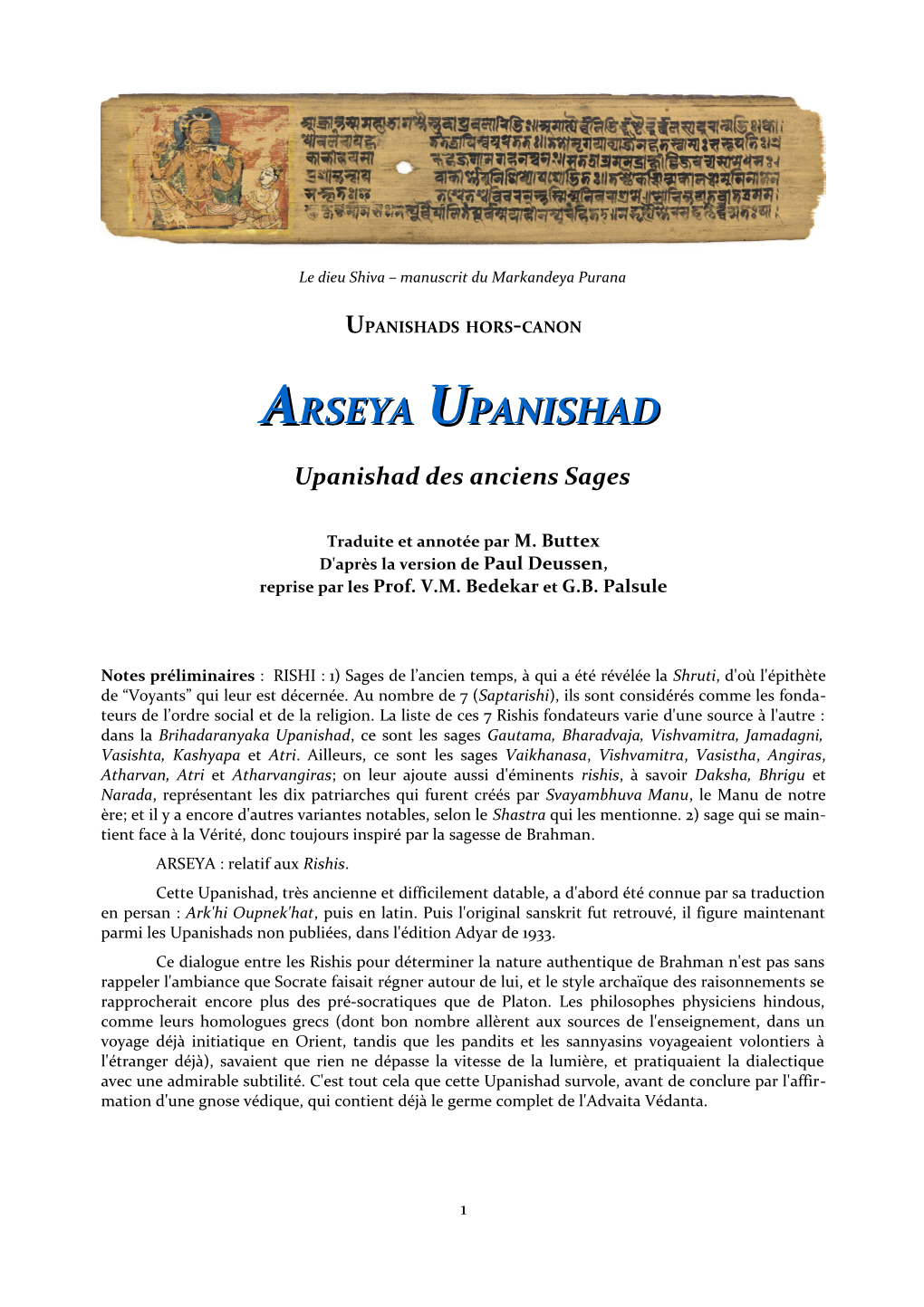 Arseya Upanishad