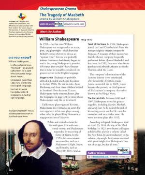 The Tragedy of Macbeth William Shakespeare 1564–1616