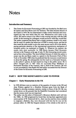 Introduction and Summary PART I HOW the MONETARISTS CAME to POWER Chapter 1 Early Monetarism in the UK