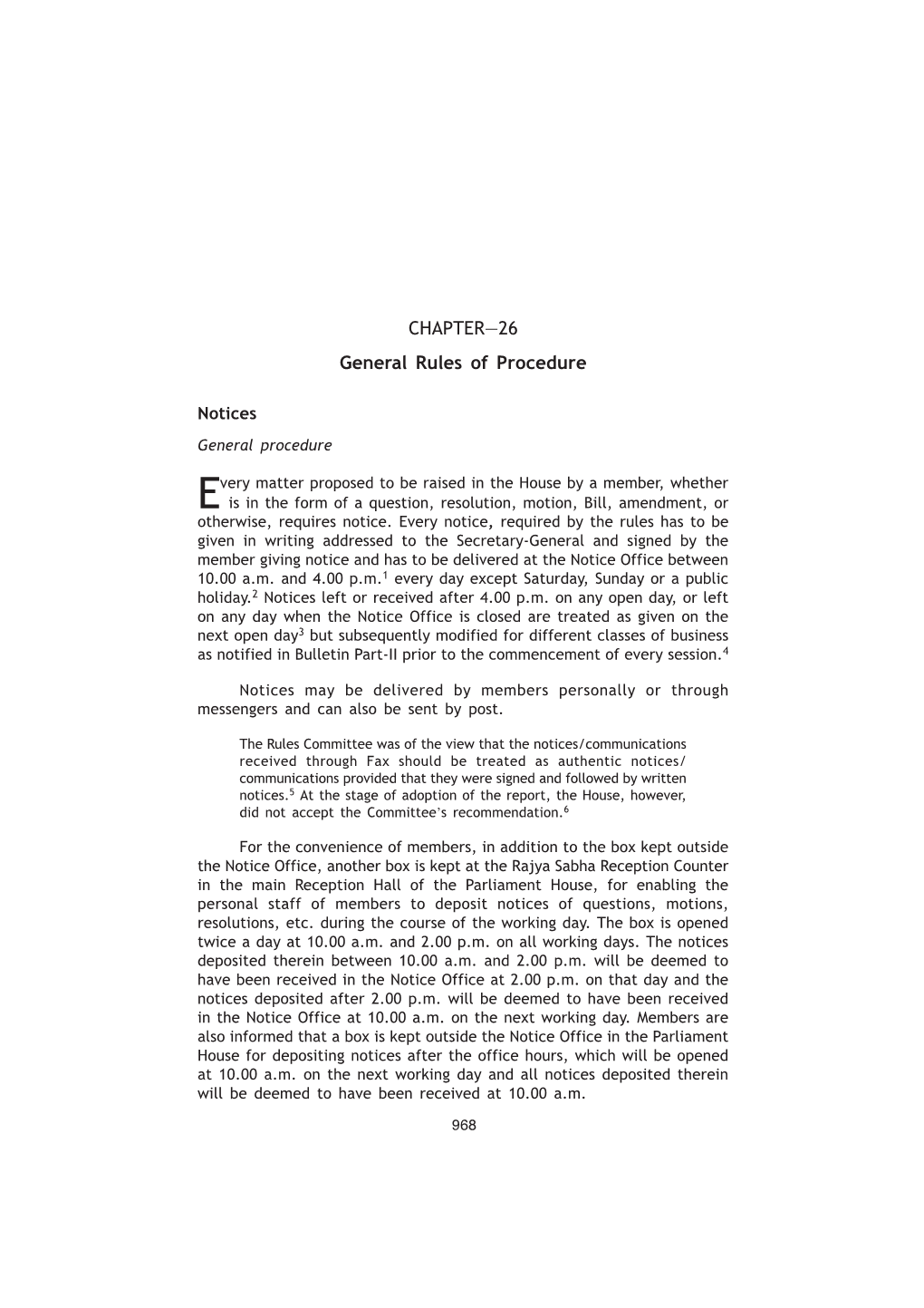 CHAPTER—26 General Rules of Procedure
