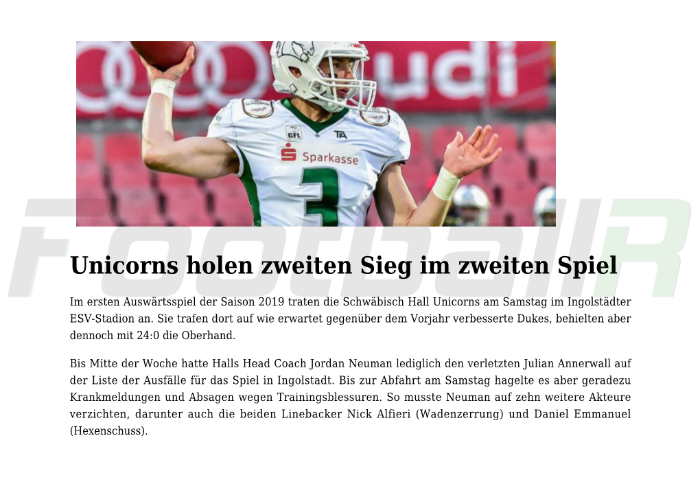 Sport1 Und German Football League Setzen Erfolgreiche Kooperation Fort