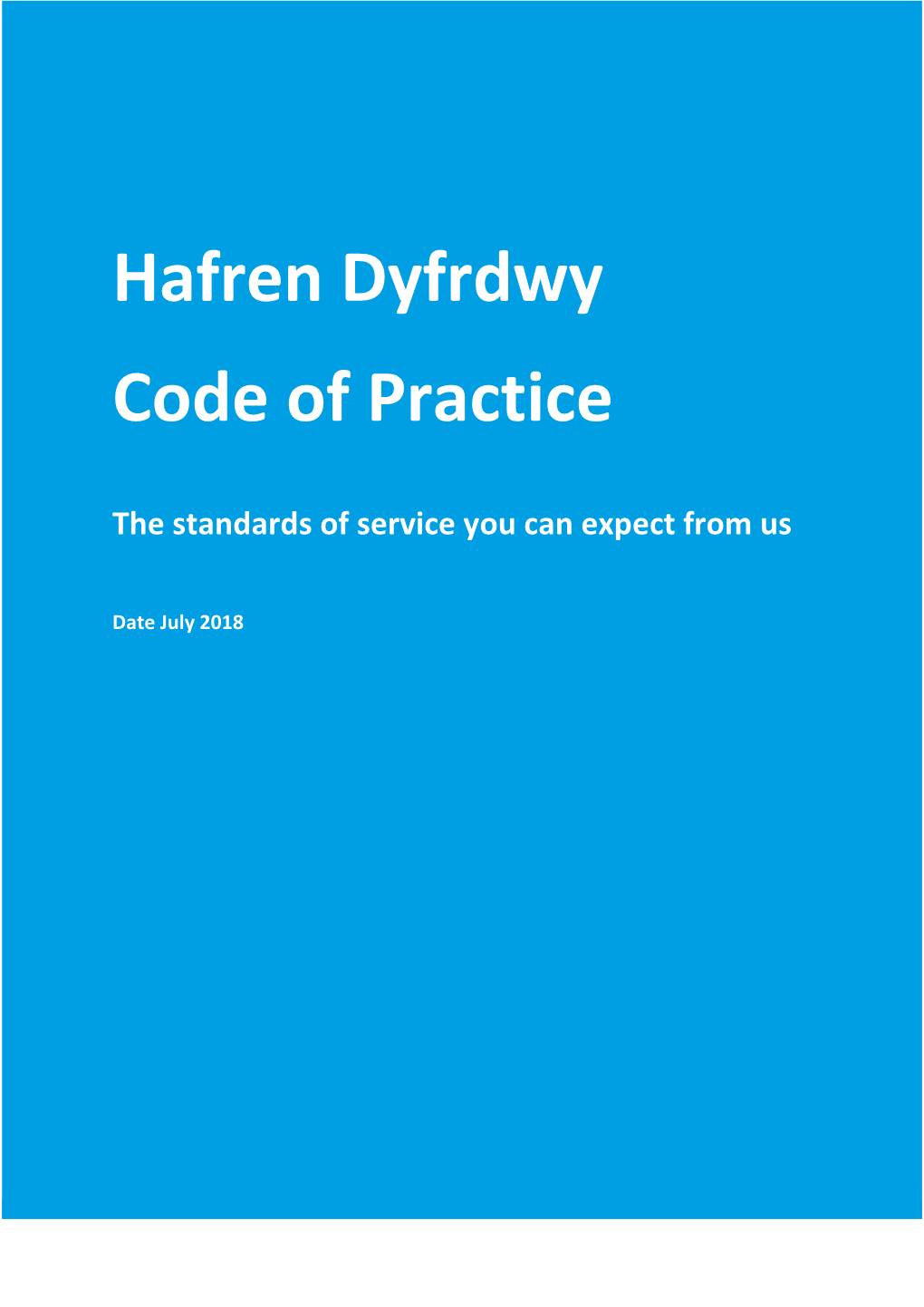 Hafren Dyfrdwy Code of Practice