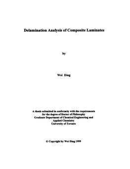 Delamination Analysis of Composite Laminates