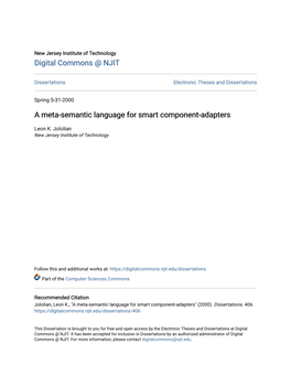 A Meta-Semantic Language for Smart Component-Adapters