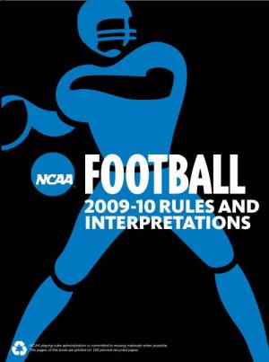 2009-10 NCAA Football Rules and Interpretations