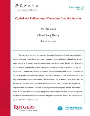 Capital and Philanthropy: Donations from the Wealthy