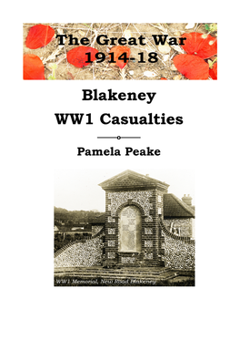 Blakeney WW1 Casualties Pamela Peake