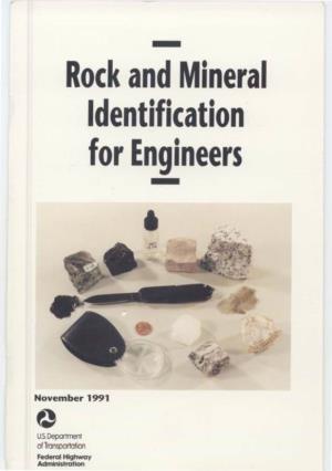 Rock and Mineral Identification for Engineers