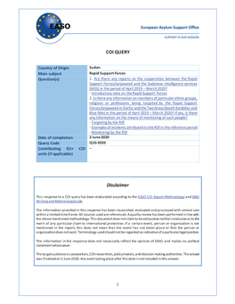 June 2020 Query Code Q10-2020 Contributing EU+ COI -- Units (If Applicable)