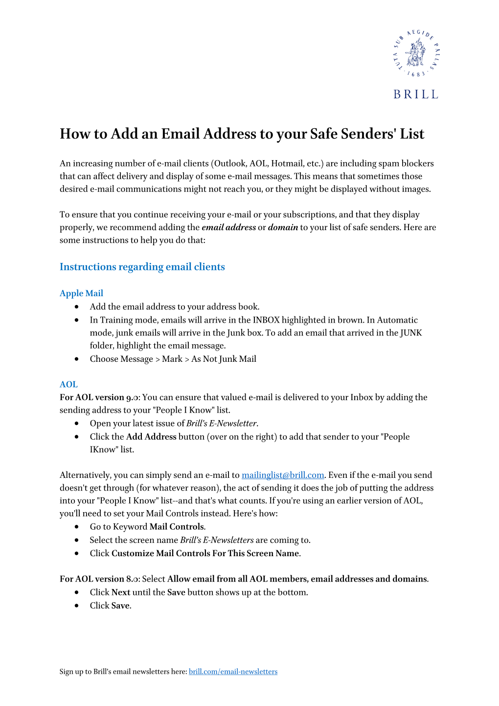 How to Add an Email Address to Your Safe Senders' List