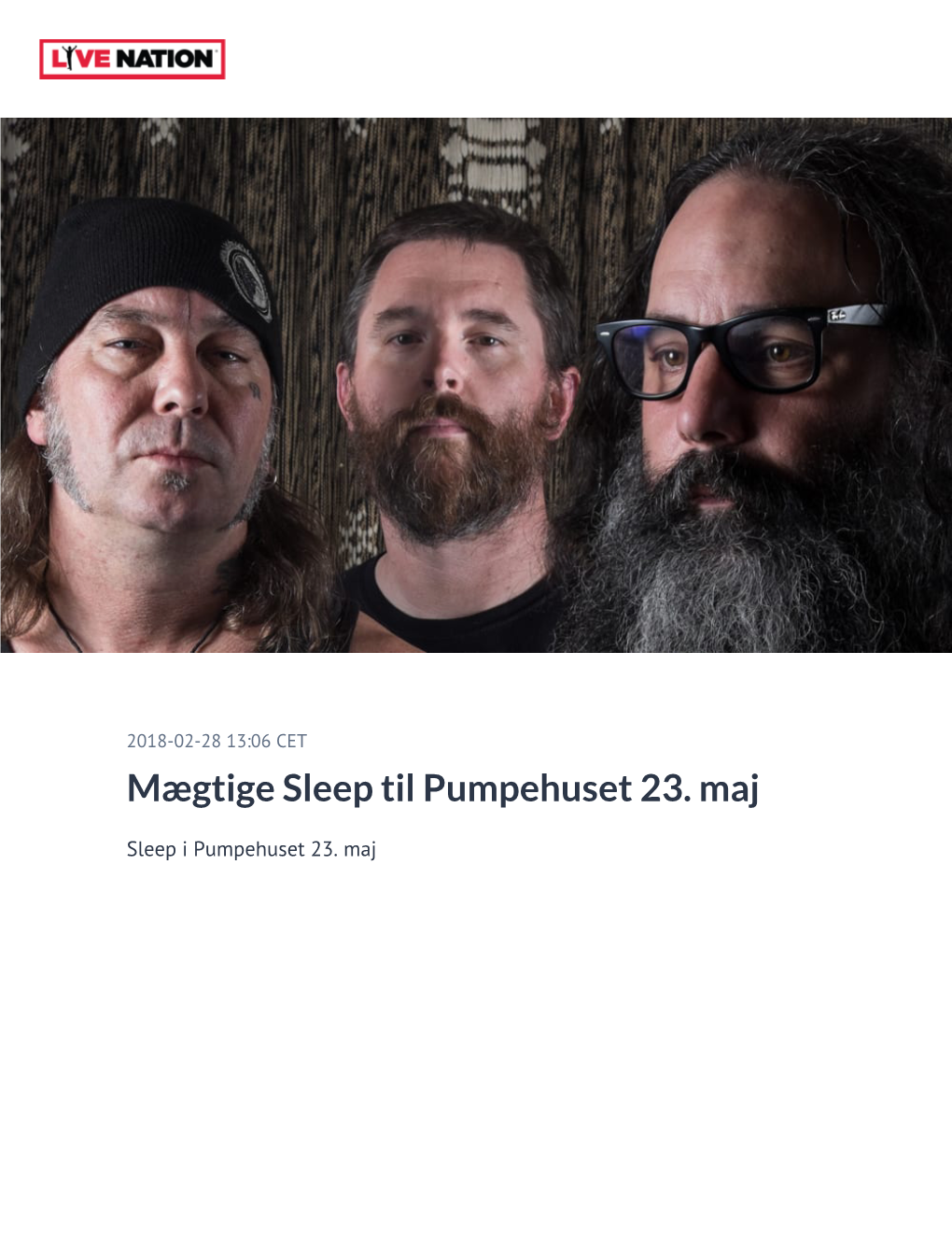 Mægtige Sleep Til Pumpehuset 23. Maj