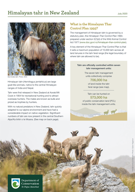 Himalayan Tahr in New Zealand Factsheet