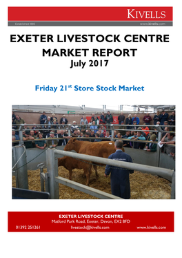 Exeter Livestock Centre Market Report